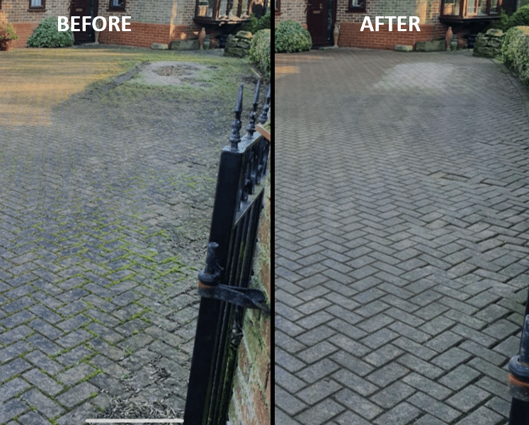 Moosentfernung Betonsteinpflaster