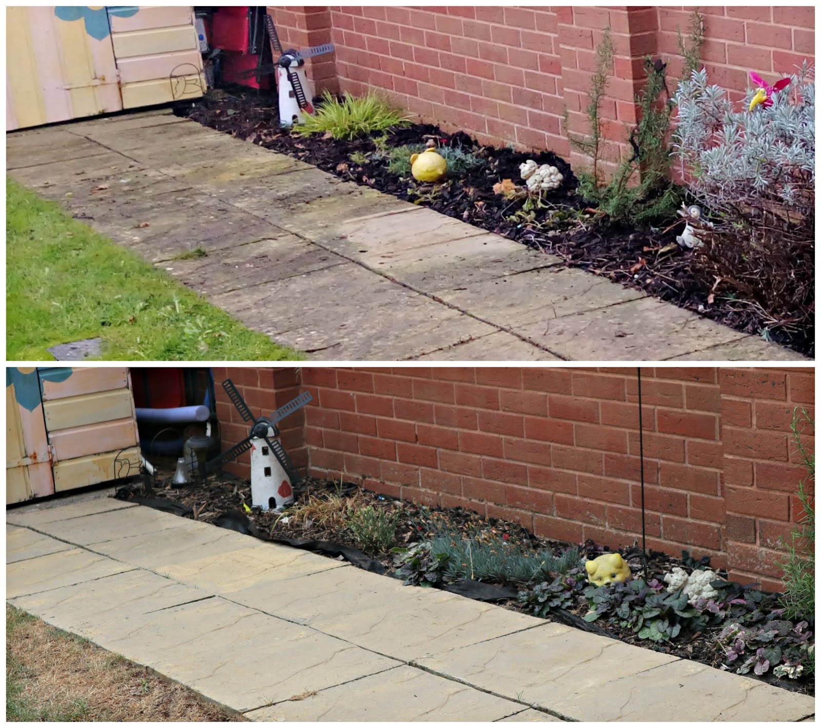 Terrassenplatten nach Hochdruckwäsche