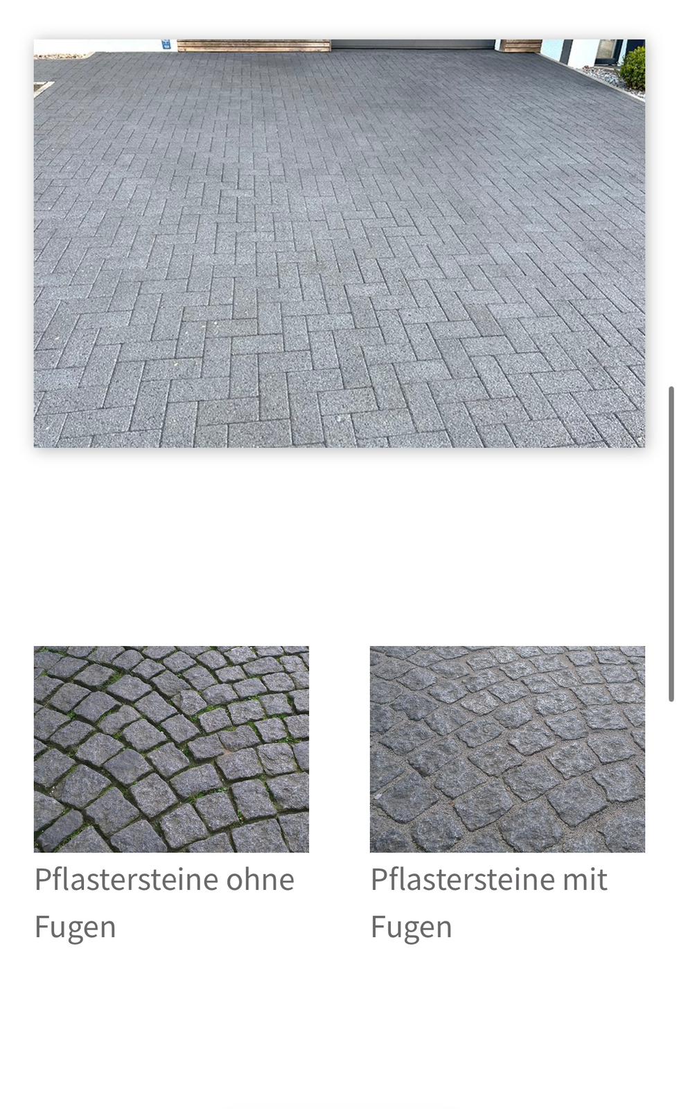 Pflastersteine ohne und mit Fugen