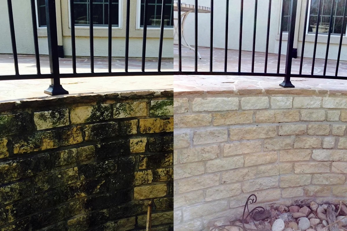 Terrasse nach Hochdruckreinigung